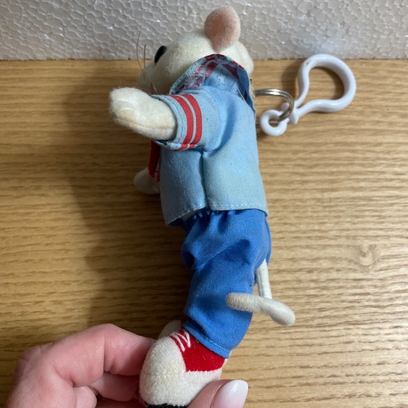 Vintage Stuart Little Plush Clip-On Backpack Keychain Sailor Suit w Sneakers 7” - Picture 2 of 7